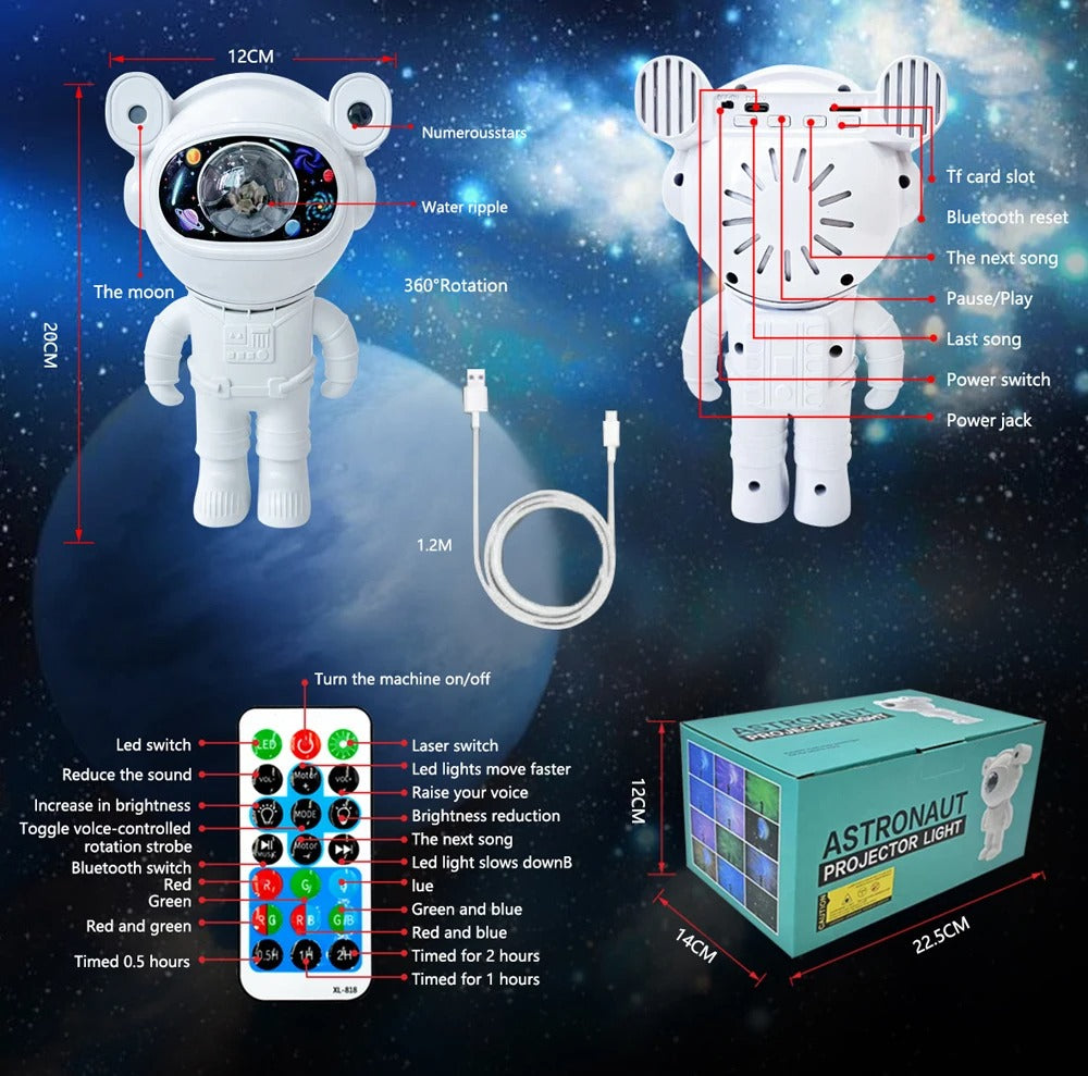 🚀Star Projector Galaxy Night Light - Astronaut Space Projector