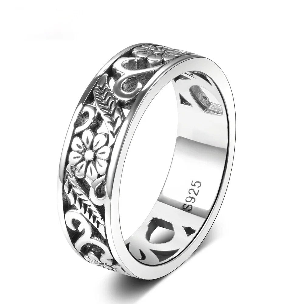💍Vintage Flower Sterling Silver Ring for Women